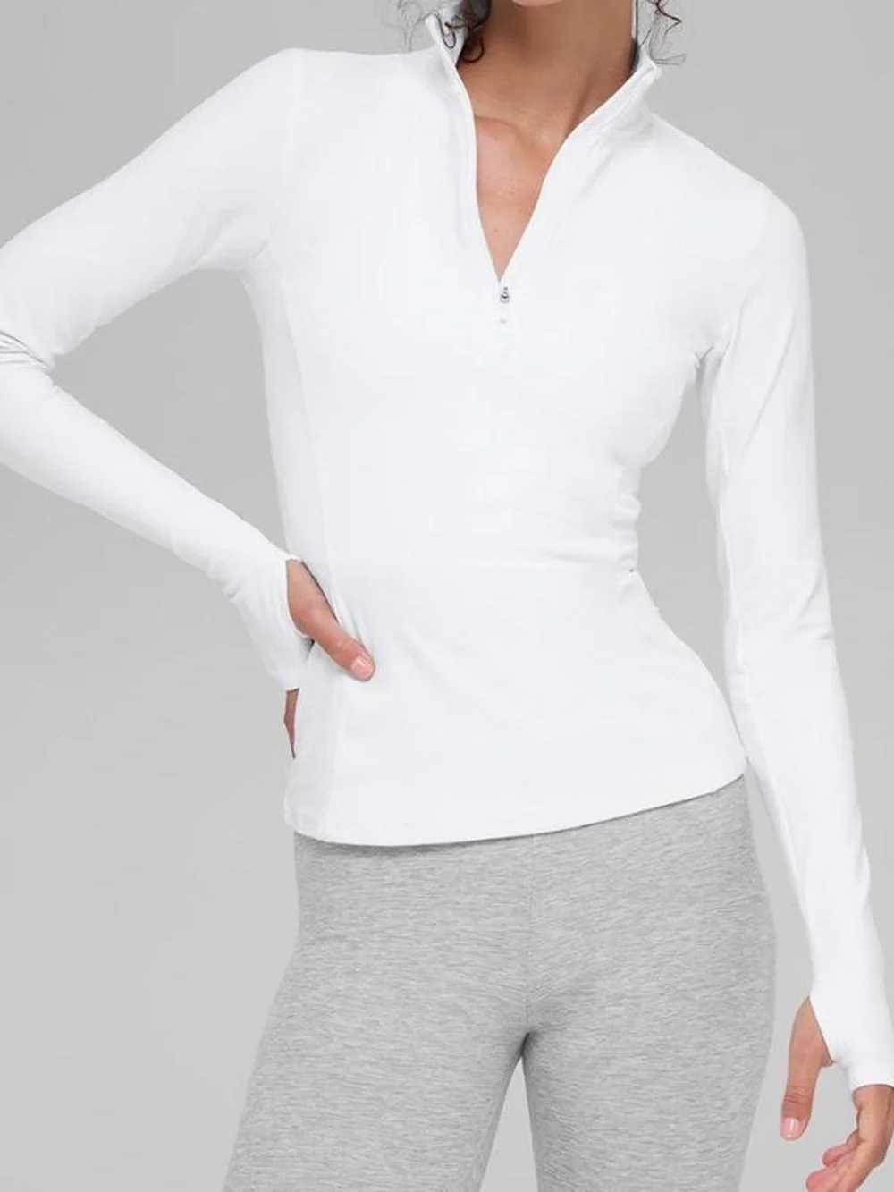 Alo Yoga Alosoft Half Zip Rapid Pullover White Small